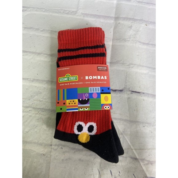 Bombas Underwear & Socks Bombas Sesame Street Elmo Socks Pair Black Red Unisex Size Medium